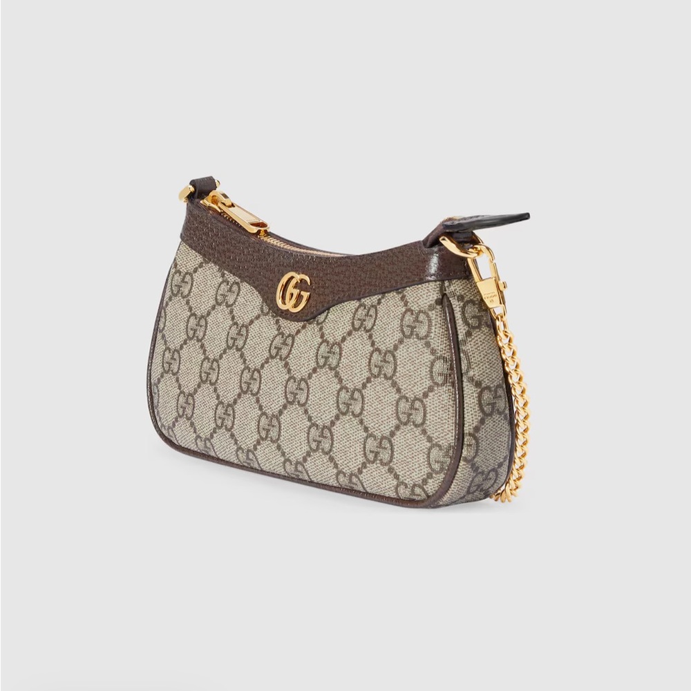 Gucci Ophidia Mini GG Supreme Shoulder Bag in Beige and Brown with Gold Hardware - Picture 5 of 12